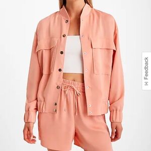 NWT Express Satin Oversized Bomber Jacket